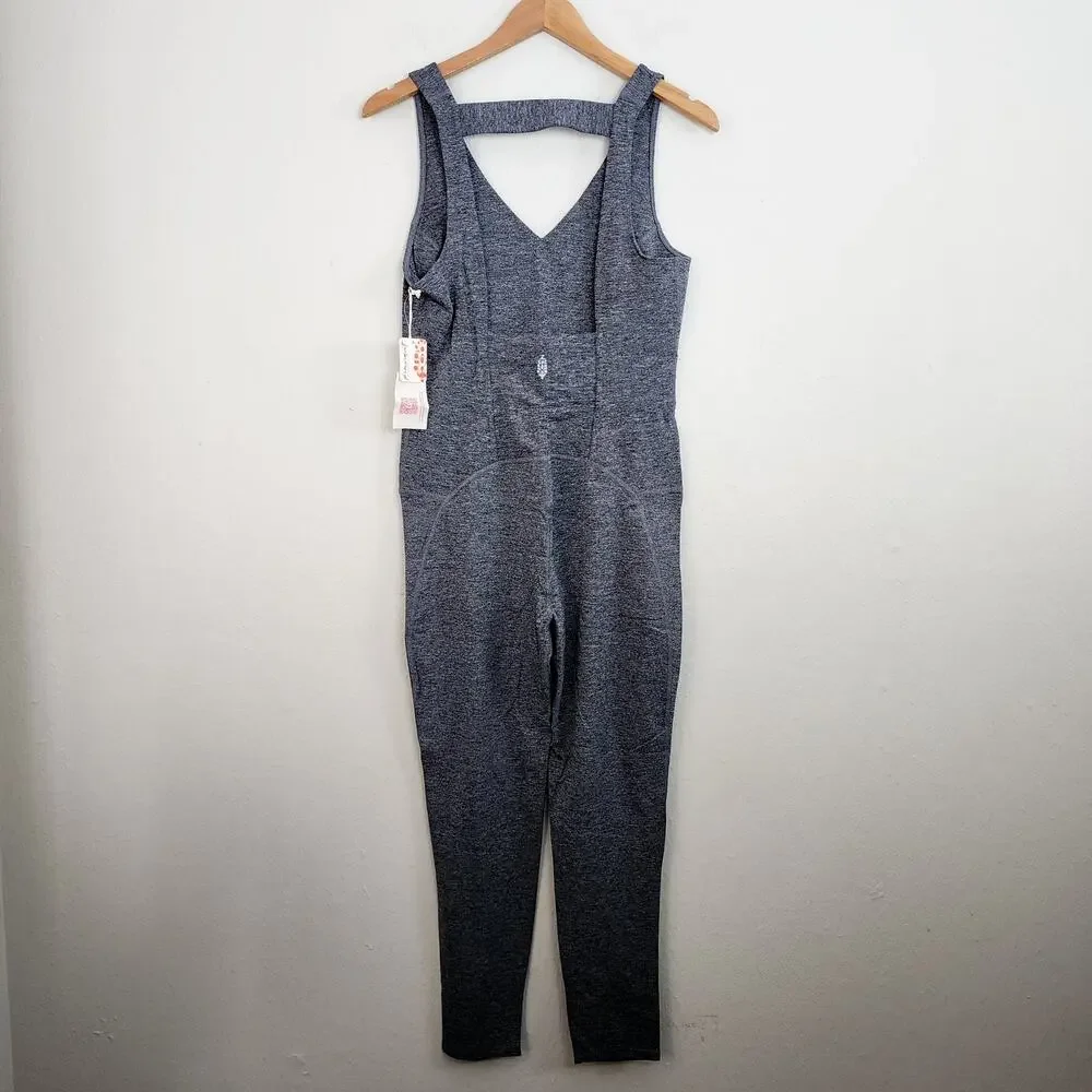 FP Movement Hatch Maternity Never Better Onesie Jumpsuit Black Gray L Large NWT